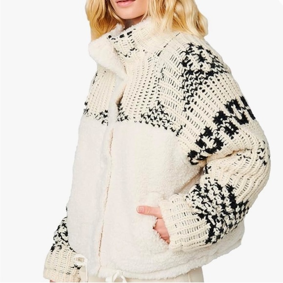 NEW Blank NYC Feeling Cozy Sherpa Sweater Jacket S - Picture 2 of 14